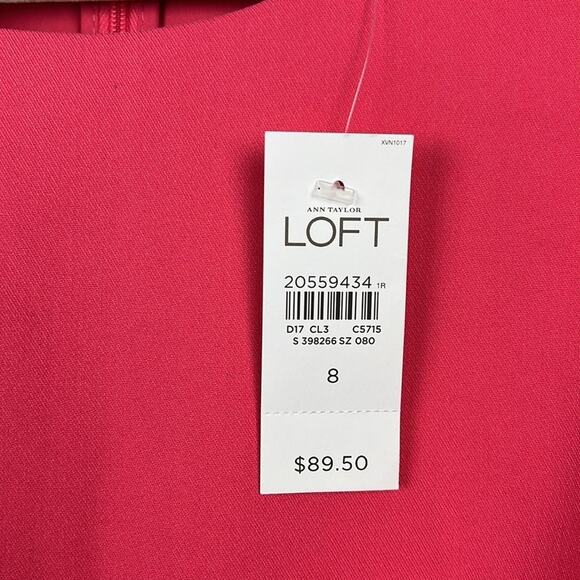 Loft NWT pink sleeveless scalloped dress with cutouts size 8 - Picture 3 of 9